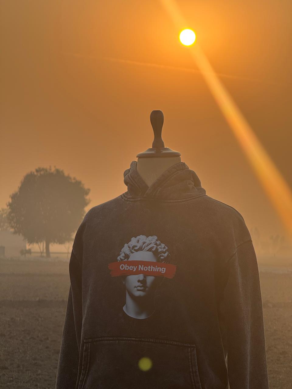 obey nothing acid wash hoodie