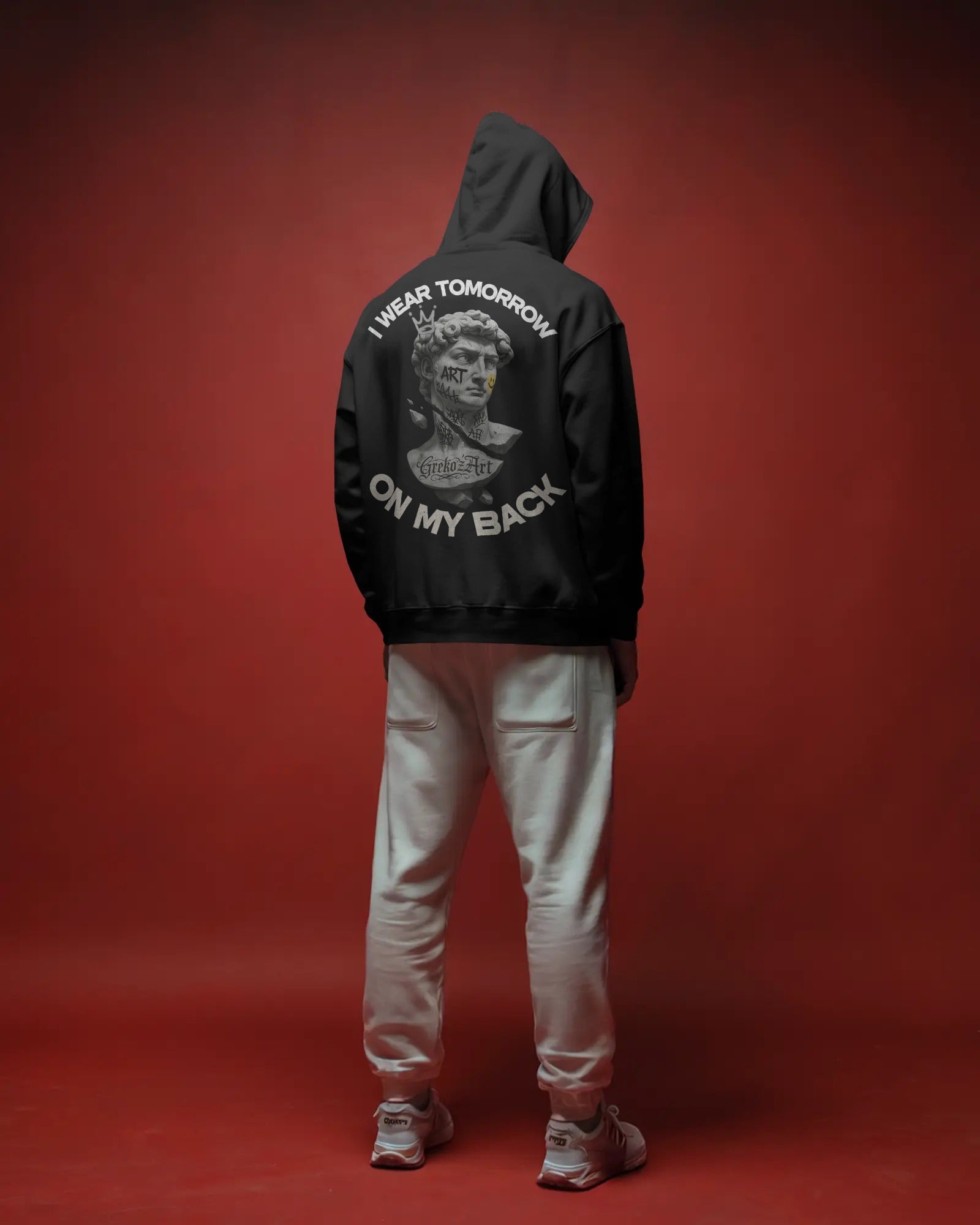'I WEAR TOMORROW ON MY BACK' HOODIE DESIGN