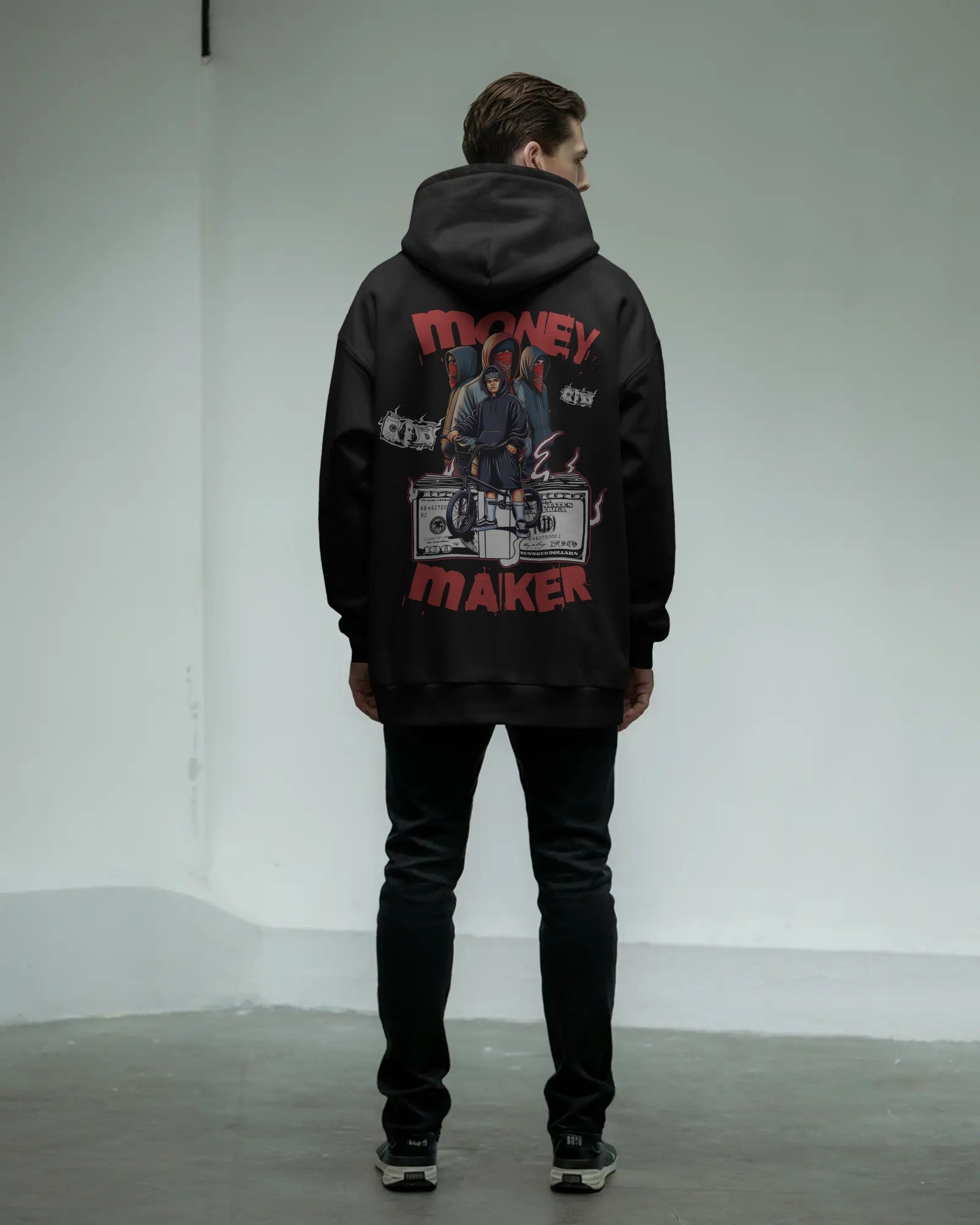 'MONEY MAKERS" BLACK BACKSIDE HOODIE DESIGN